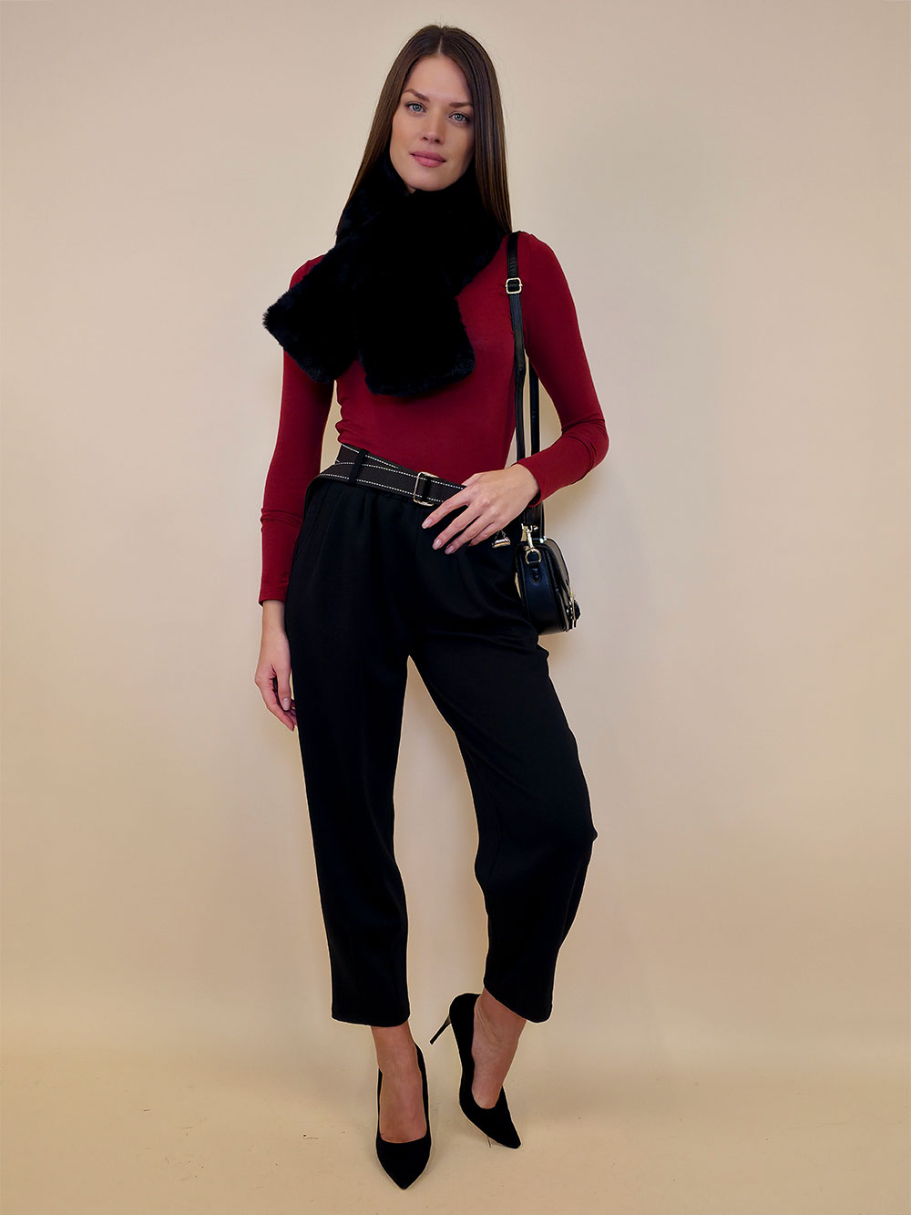 Hlače 48 Tracy - jersey UN privjesak torbica - black