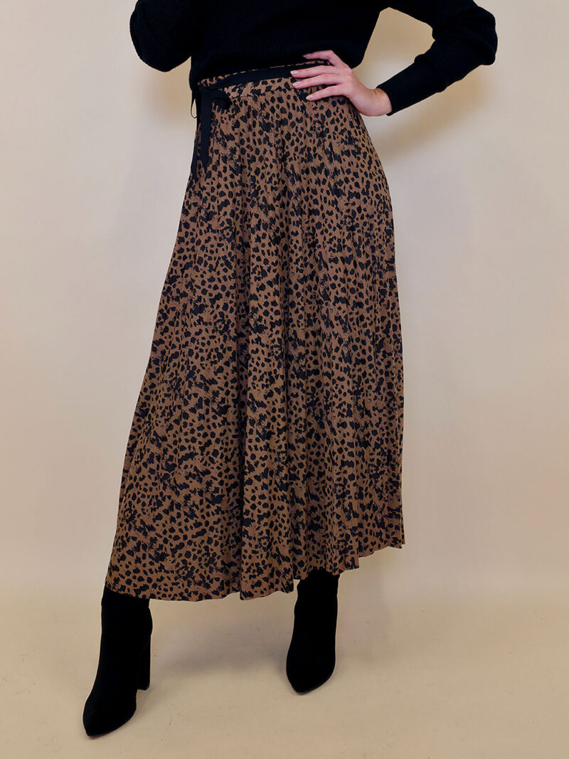 Suknja 64 Sephora - jersey print flock camel/black bow