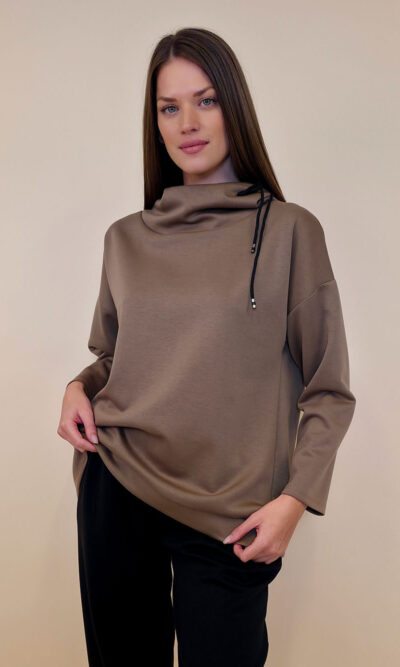Tunika 44 Spencer - jersey UN visoki ovratnik/vezica - camel