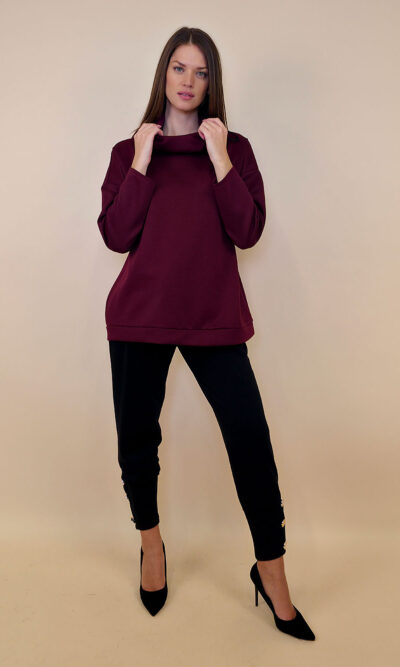 Tunika 44 Spencer - jersey UN visoki ovratnik/vezica - burgundy