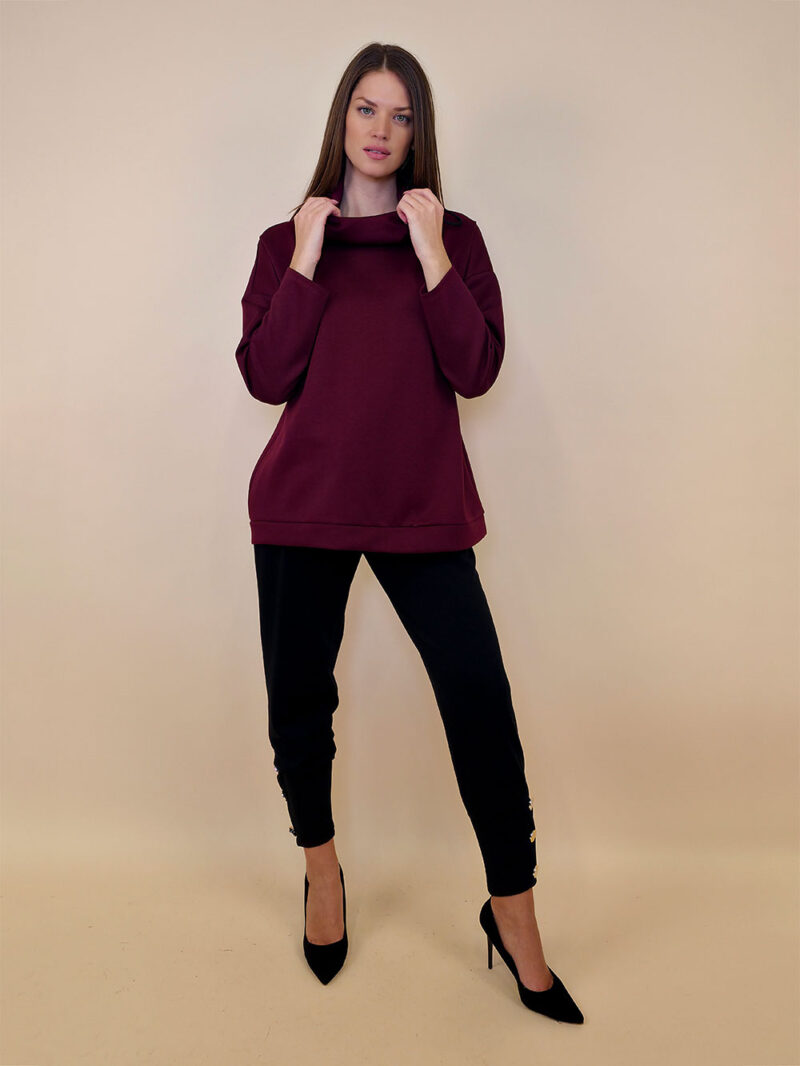 Tunika 44 Spencer - jersey UN visoki ovratnik/vezica - burgundy
