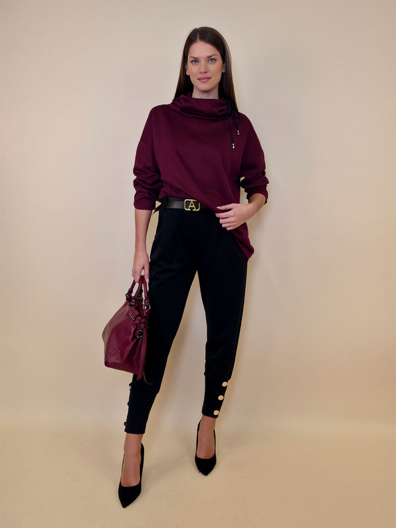 Tunika 44 Spencer - jersey UN visoki ovratnik/vezica - burgundy