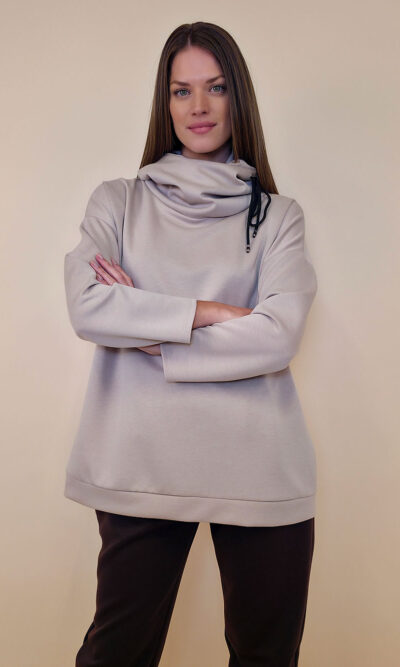 Tunika 44 Spencer - jersey UN visoki ovratnik/vezica - beige
