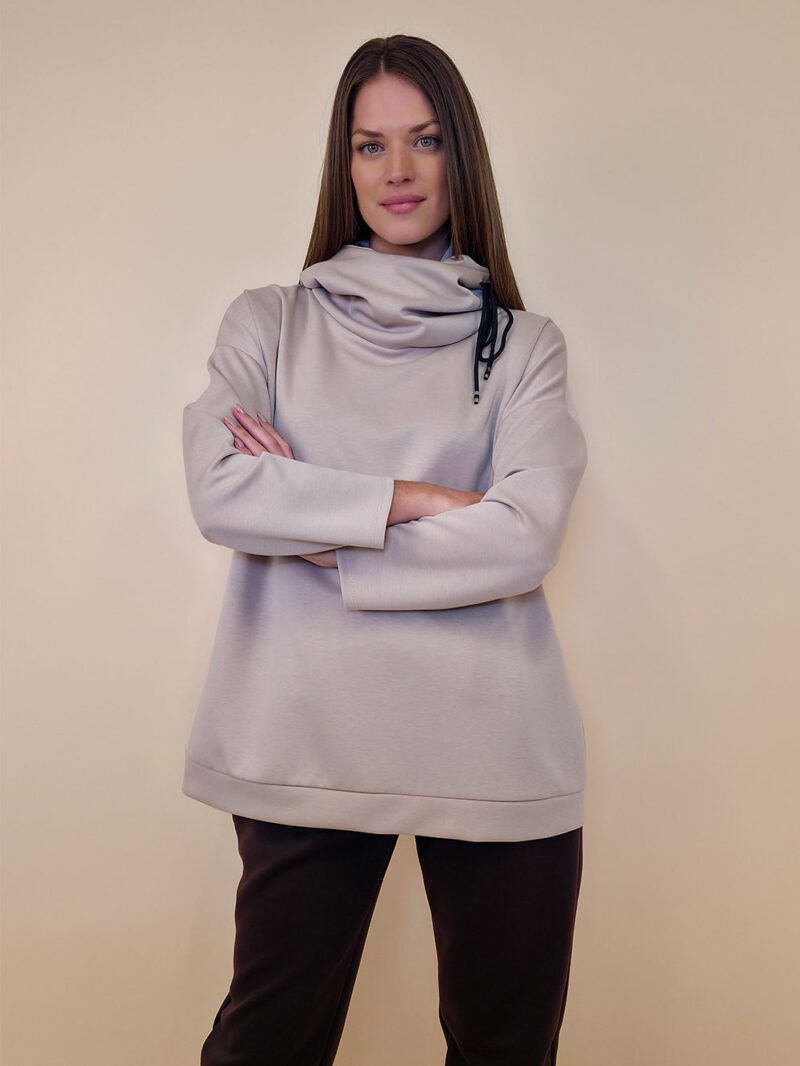 Tunika 44 Spencer - jersey UN visoki ovratnik/vezica - beige