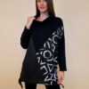 Tunika 48 Black Wings - felpa/ecco leather/print - Geometry b/w