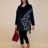 Tunika 48 Black Wings - felpa/ecco leather/print - Geometry b/w