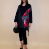 Tunika 48 Black Wings - felpa/ecco leather/print - Red Tulips in Grey
