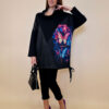 Tunika 48 Black Wings - felpa/ecco leather/print - Rings&Butterflies