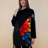 Tunika 48 Black Wings - felpa/ecco leather/print - Gerbera