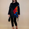 Tunika 48 Black Wings - felpa/ecco leather/print - Gerbera