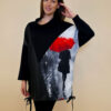 Tunika 48 Black Wings - felpa/ecco leather/print - Red Umbrella
