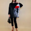 Tunika 48 Black Wings - felpa/ecco leather/print - Red Umbrella