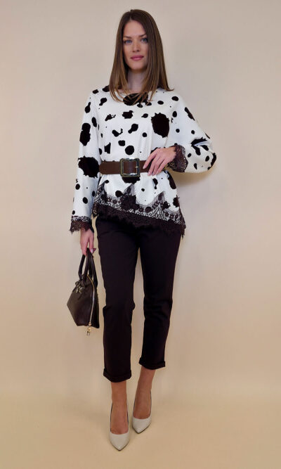 Tunika 64 Antigo - jersey/lace pjege - brown&panna