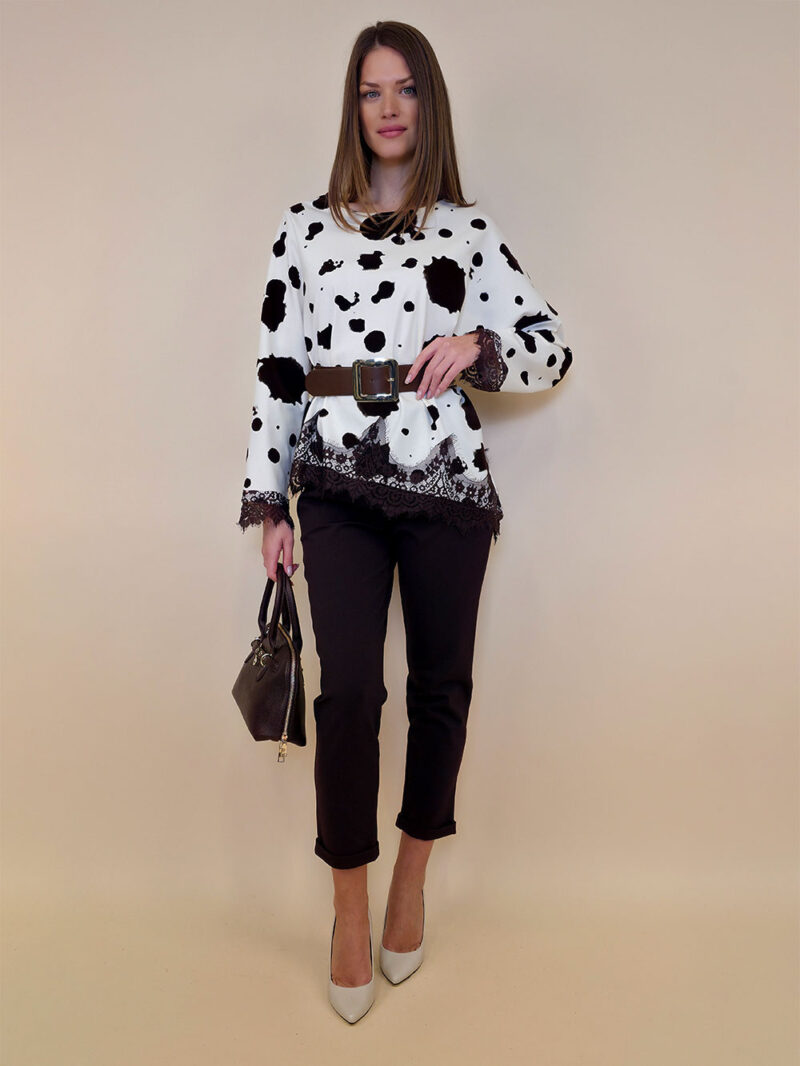 Tunika 64 Antigo - jersey/lace pjege - brown&panna