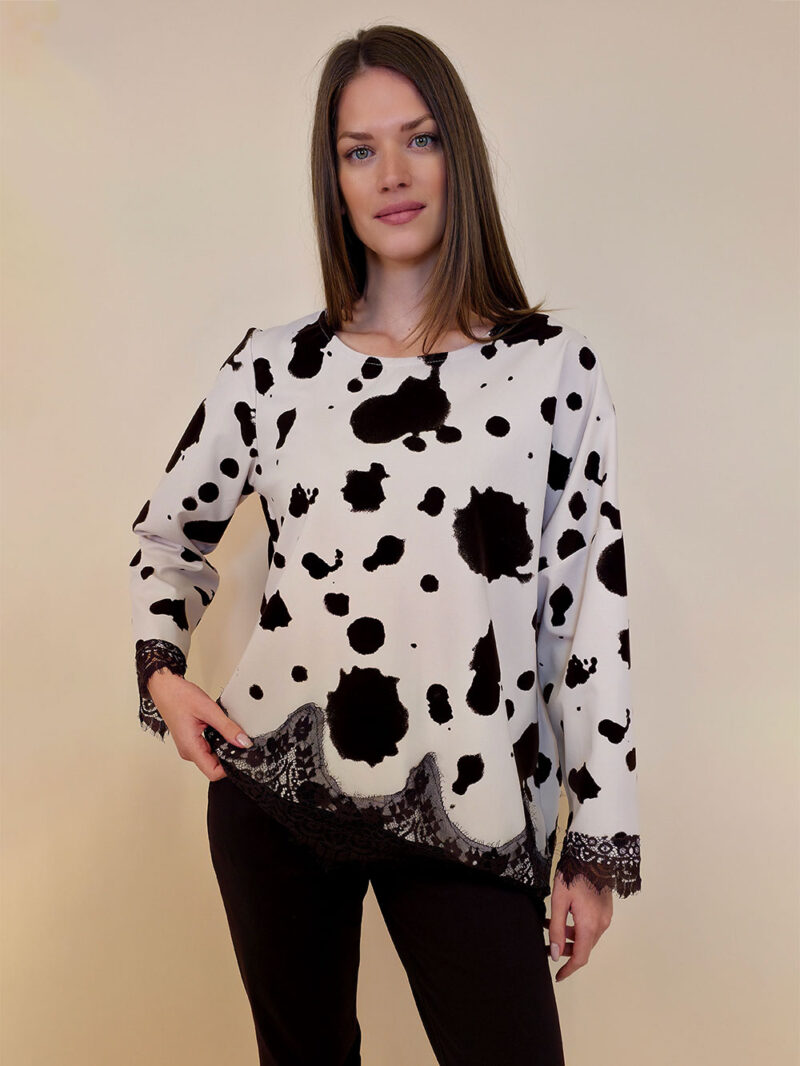 Tunika 64 Antigo - jersey/lace pjege - brown&beige