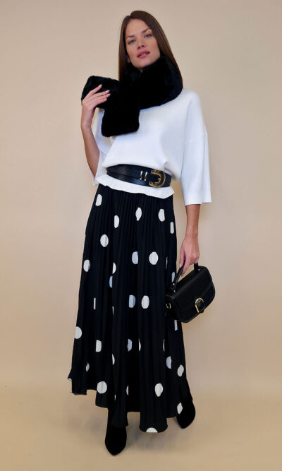 Suknja 52 La Veta - saten plisse Tufne black