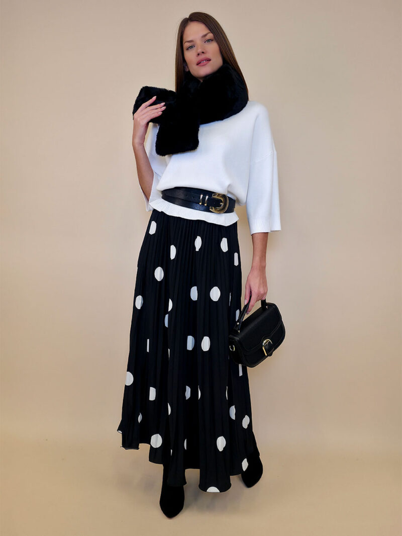Suknja 52 La Veta - saten plisse Tufne black