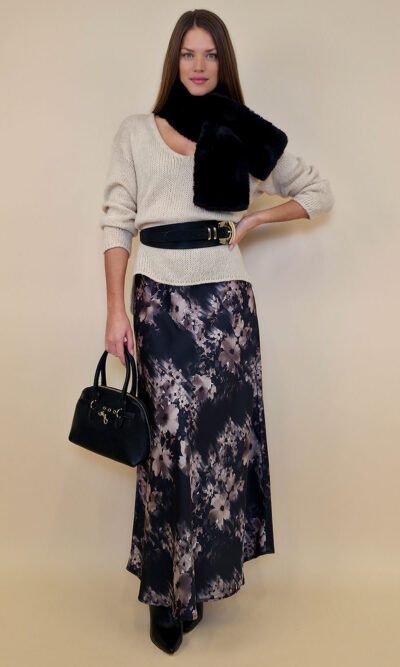 Suknja 48 Osceola - saten Print black