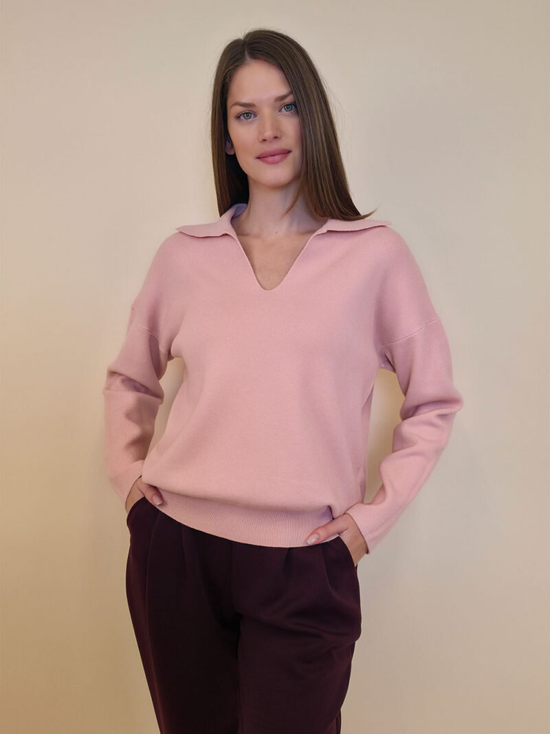 Pulover 30 Lillington - plt viscose UN kragnica - pink