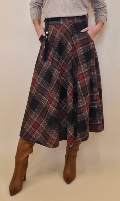Suknja 34 Tahoe - jersey print tartan  - d.brown