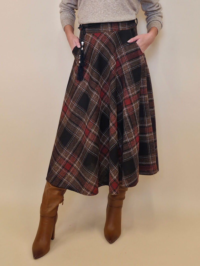 Suknja 34 Tahoe - jersey print tartan  - d.brown
