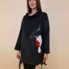 Tunika 48 Black Wings - felpa/ecco leather/print - Red Lips/Profile