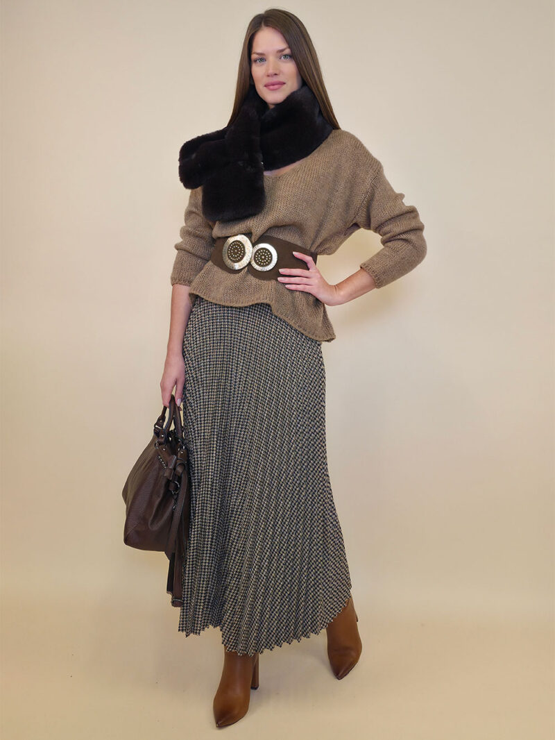 Suknja 64 Sephora Lux - jersey pepita lurex brown/brown bow