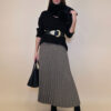 Suknja 64 Sephora Lux - jersey pepita lurex black/brown bow 