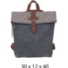 Torba 54 COCO - ruksak suede bicolor preklop 2 zips - grey/l.grey