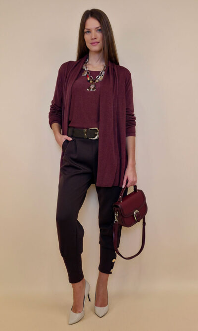 Kardigan 44 Creswell - jersey UN - plum