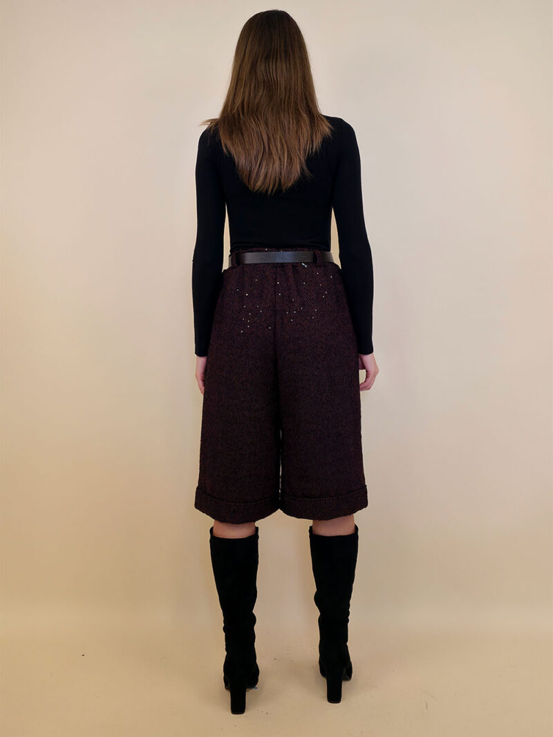 Hlače 70 Bermuda - burgundy - Slika 4
