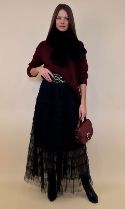 Suknja 56 Can Can - till UN volani mali - black