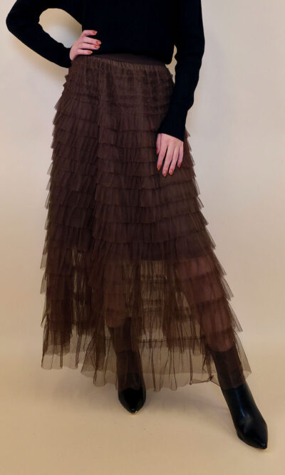 Suknja 56 Can Can - till UN volani mali - brown