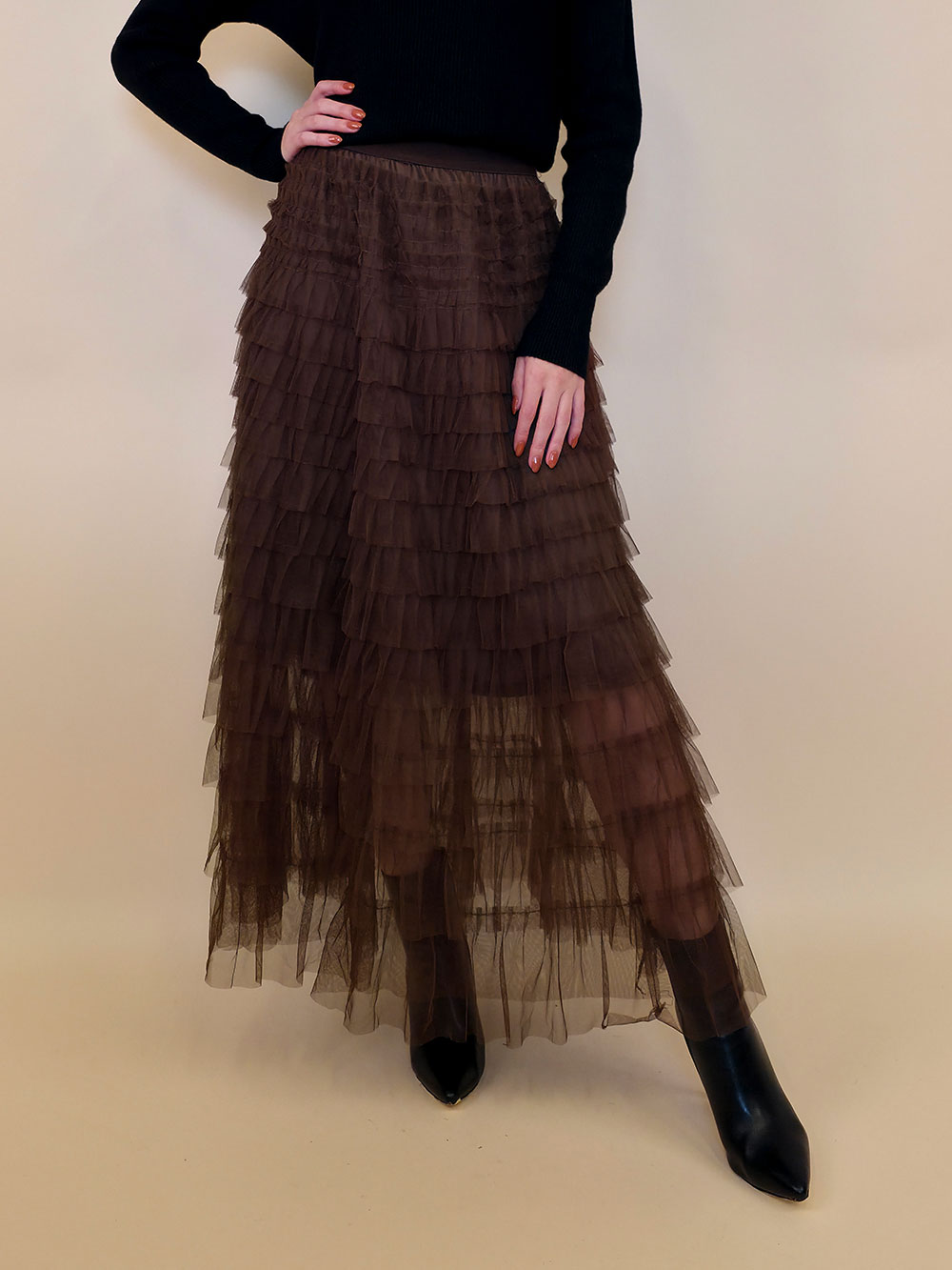 Suknja 56 Can Can - till UN volani mali - brown