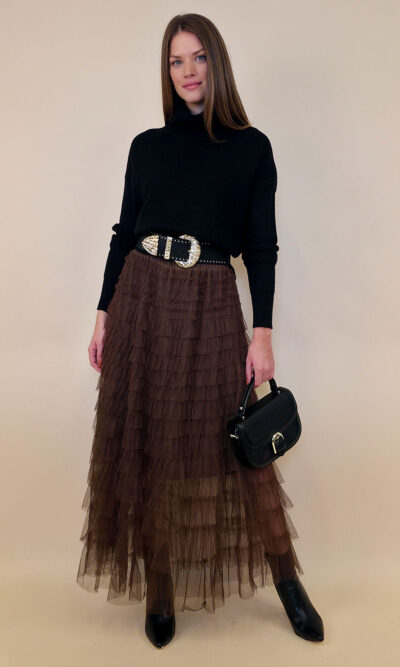 Suknja 56 Can Can - till UN volani mali - brown