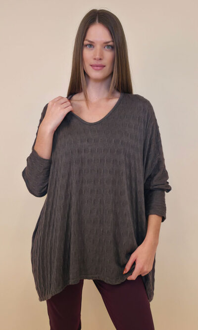 Pulover 42 Barron - jersey UN - coffee