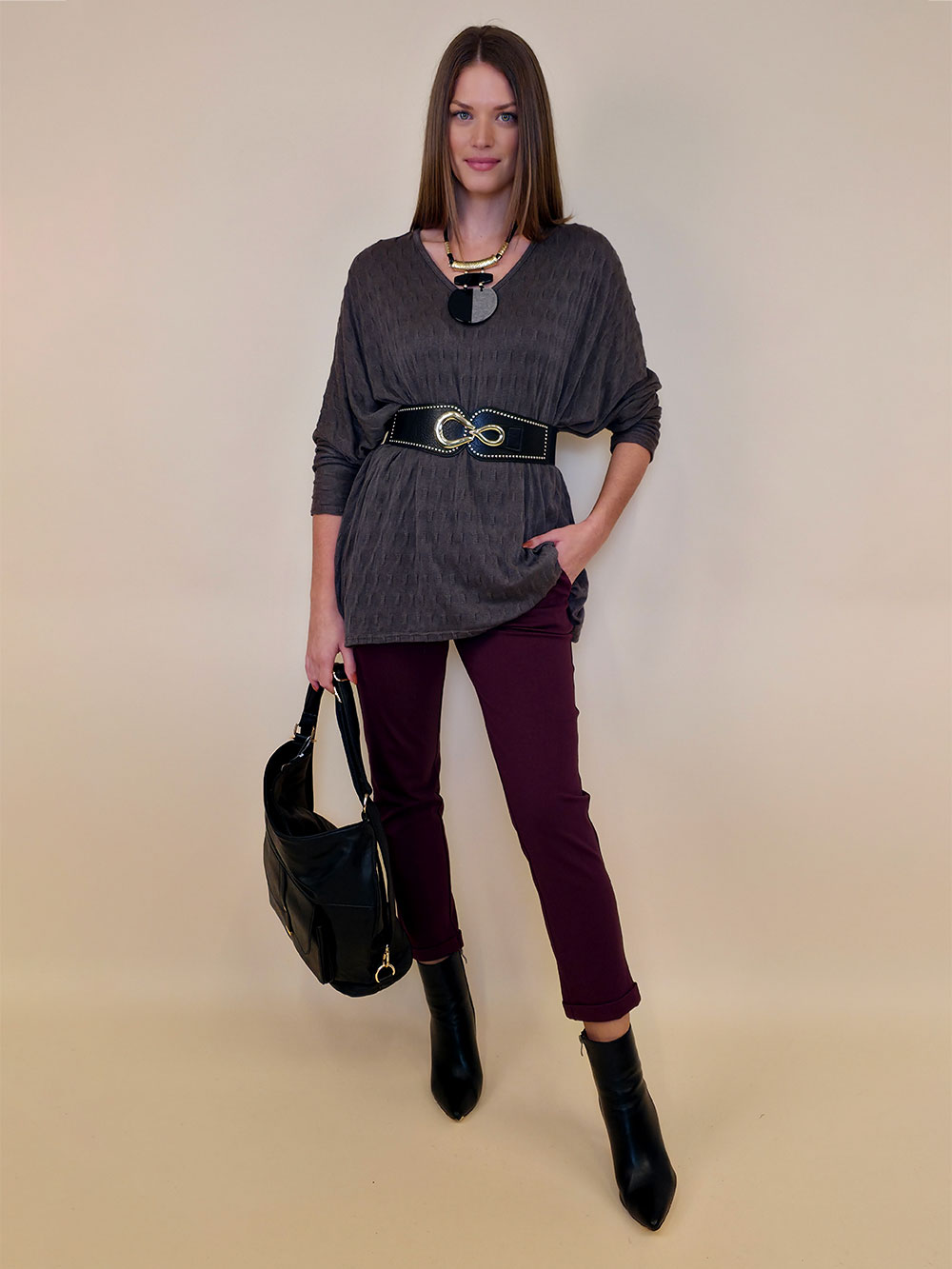 Pulover 42 Barron - jersey UN - coffee