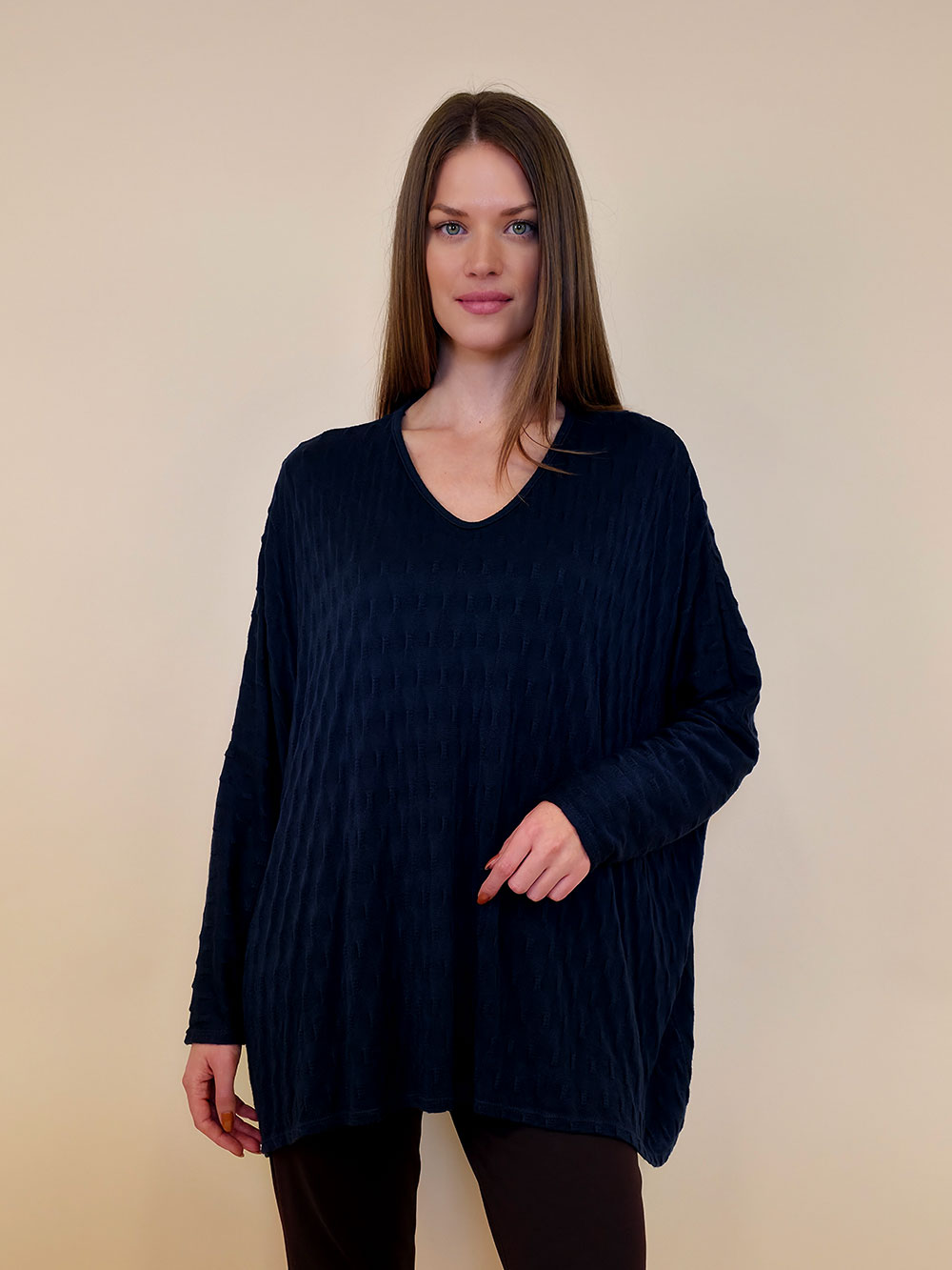 Pulover 42 Barron - jersey UN - navy