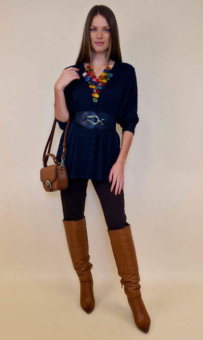 Pulover 42 Barron - jersey UN - navy