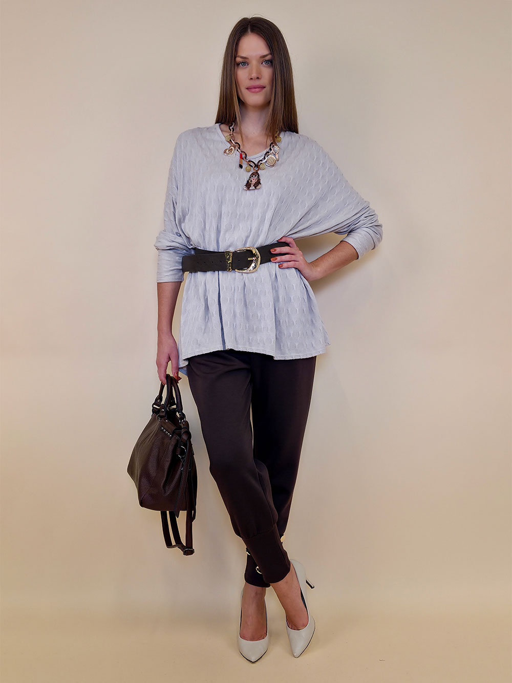 Pulover 42 Barron - jersey UN - beige