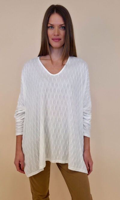 Pulover 42 Barron - jersey UN - panna