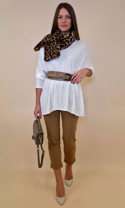 Pulover 42 Barron - jersey UN - panna