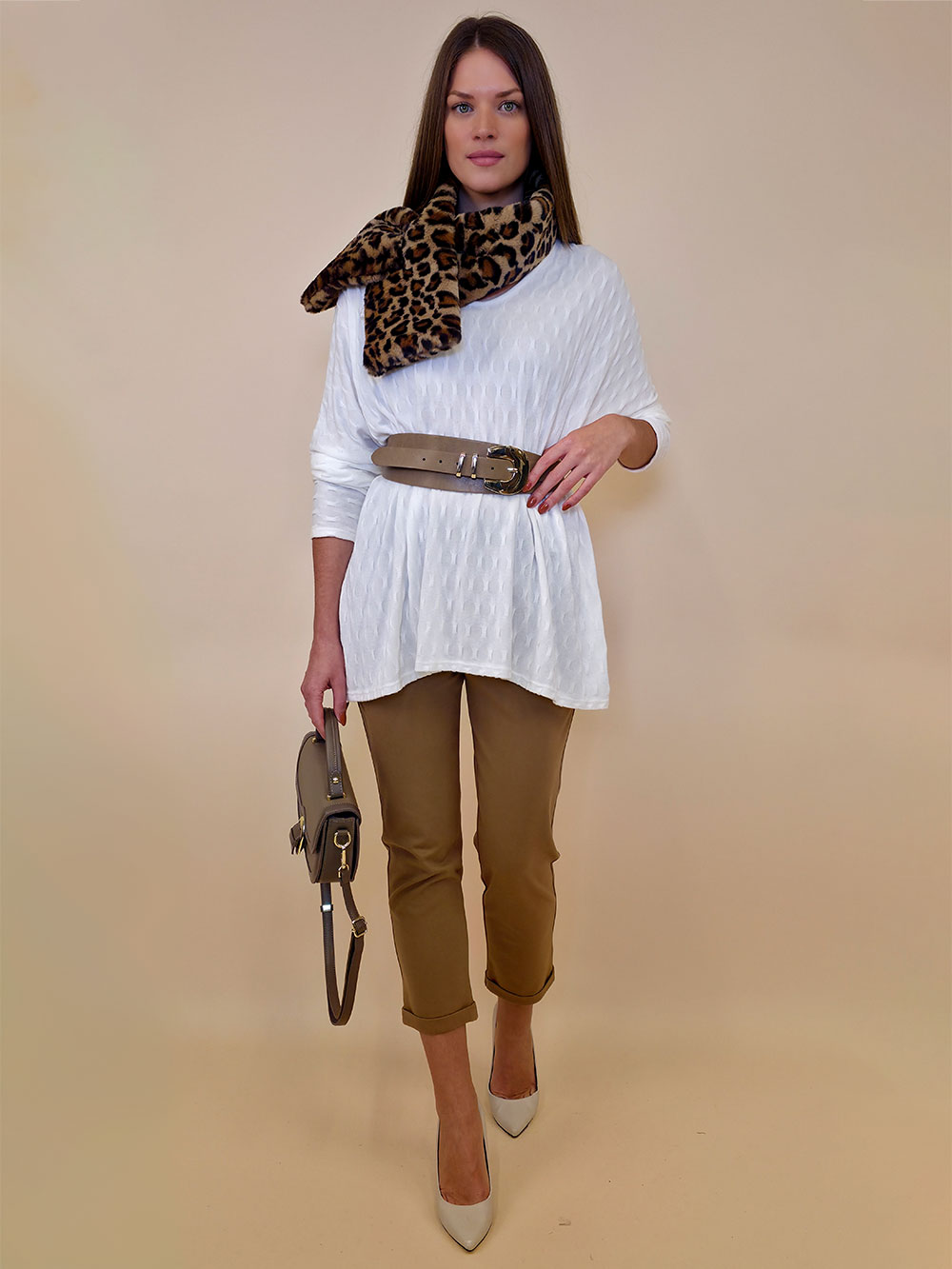 Pulover 42 Barron - jersey UN - panna