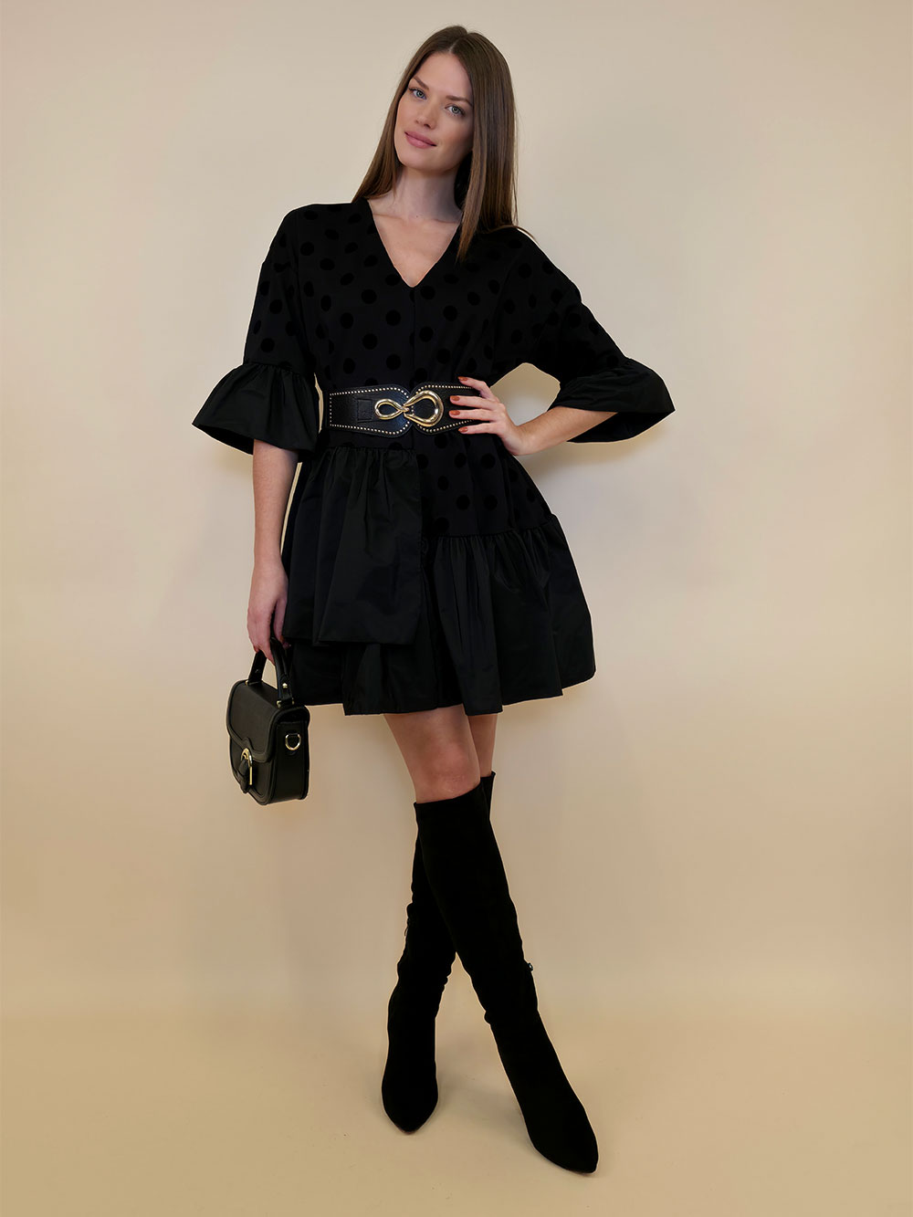 Haljina 69 Nebraska - pr/camoshio suede touch tufne - black