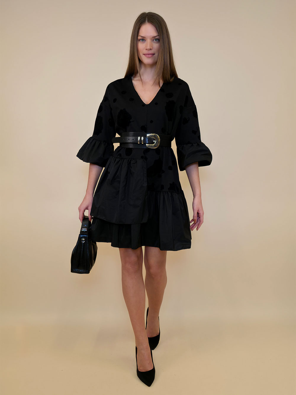 Haljina 69 Nebraska - pr/camoshio suede touch pjege - black