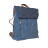 Torba 54 COCO - ruksak suede bicolor preklop 3 zips - l.blue/d.blue