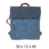 Torba 54 COCO - ruksak suede bicolor preklop 3 zips - l.blue/d.blue