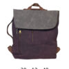 Torba 54 COCO - ruksak suede bicolor preklop 3 zips - burgundy/soil