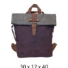 Torba 54 COCO - ruksak suede bicolor preklop 2 zips - purple/fango