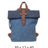 Torba 54 COCO - ruksak suede bicolor preklop 2 zips - l.blue/d.blue
